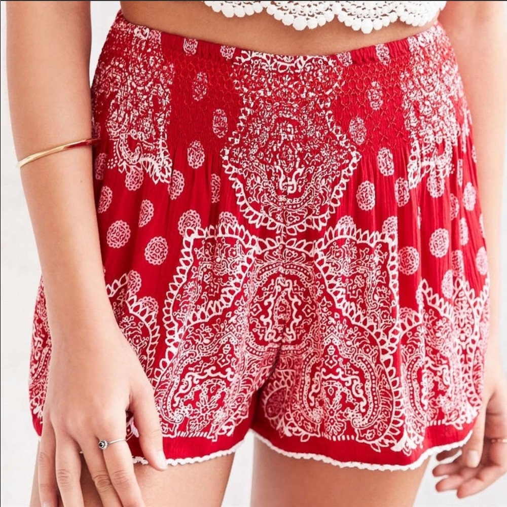 Urban Outfitters Red Printed Shorts
